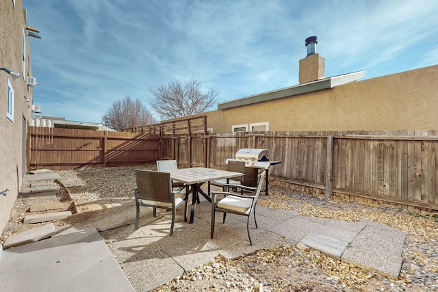 view of patio with area for grilling