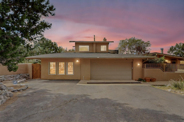 view of front facade with a garage