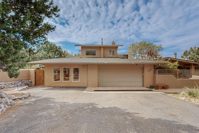 view of front of home with a garage