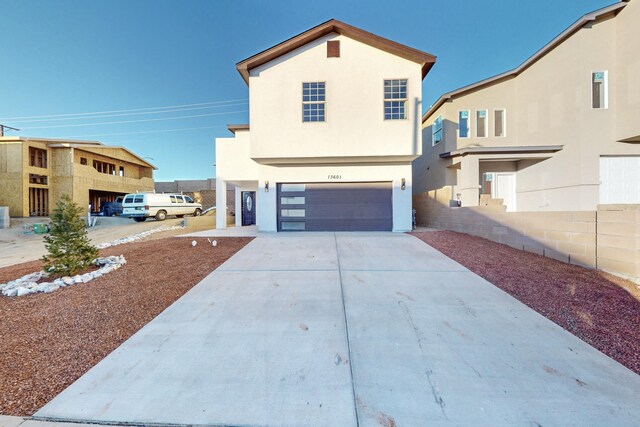 view of front of house with a garage