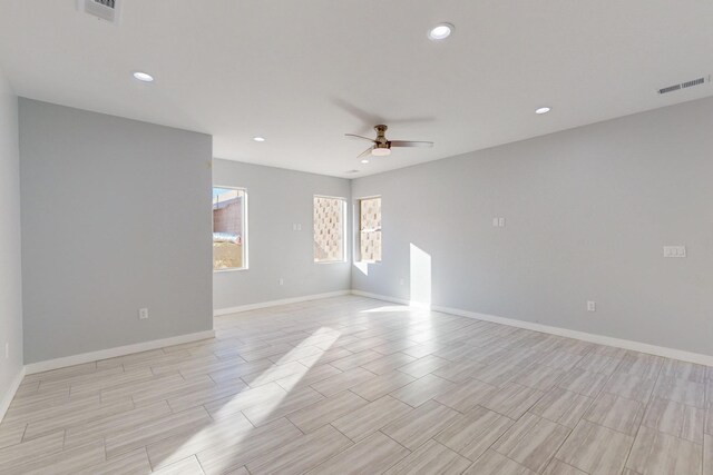 13601 Covered Wagon Ave SE, Albuquerque, NM 87123 - unfurnished room featuring a ceiling fan, visible vents, and recessed lighting