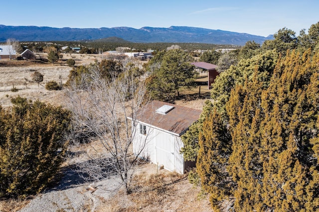 drone / aerial view with a mountain view