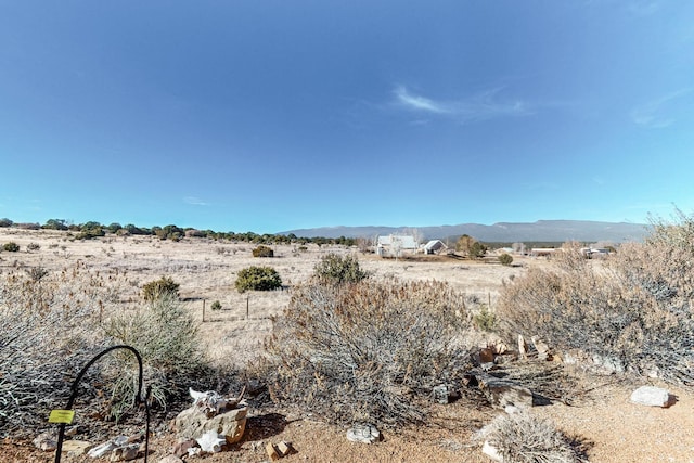 exterior space featuring a mountain view