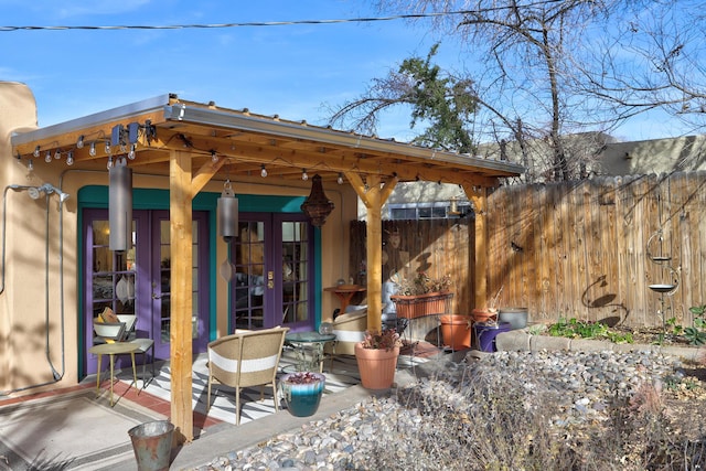 view of patio / terrace with french doors