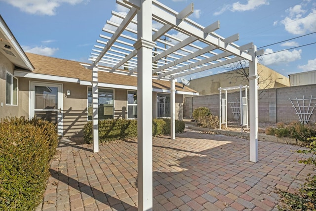 view of patio / terrace with a pergola