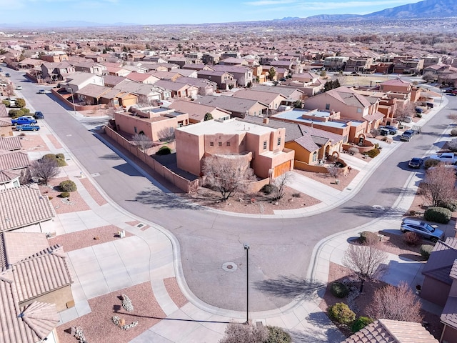 aerial view with a mountain view