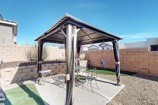 view of patio / terrace featuring a gazebo