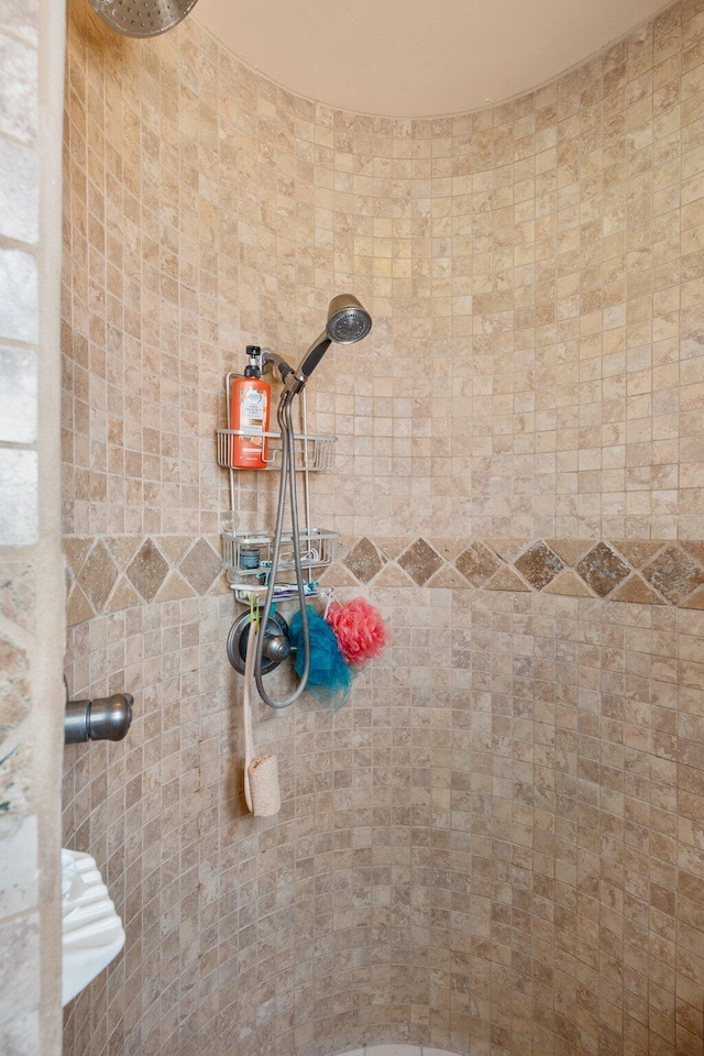 interior details with tiled shower