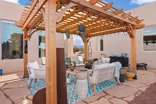 view of patio with a pergola