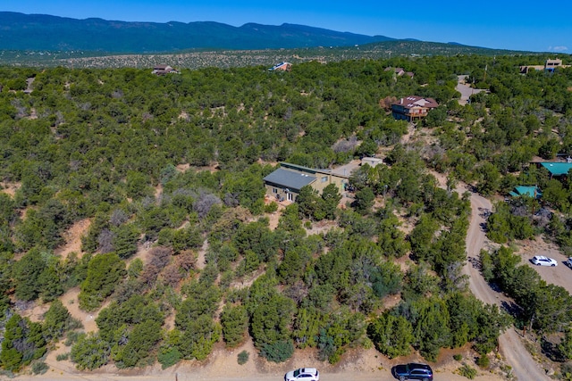 aerial view with a mountain view