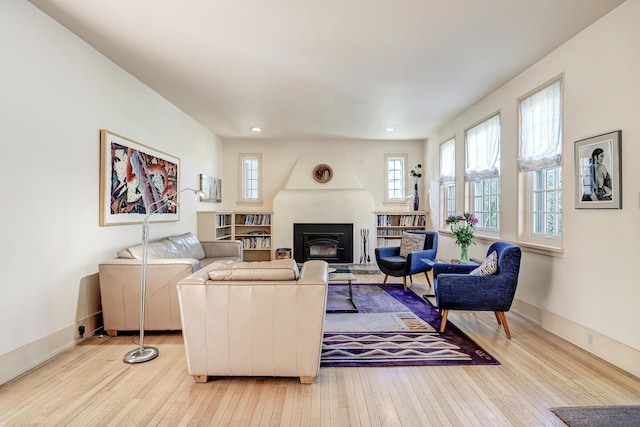 living room featuring light hardwood / wood-style flooring