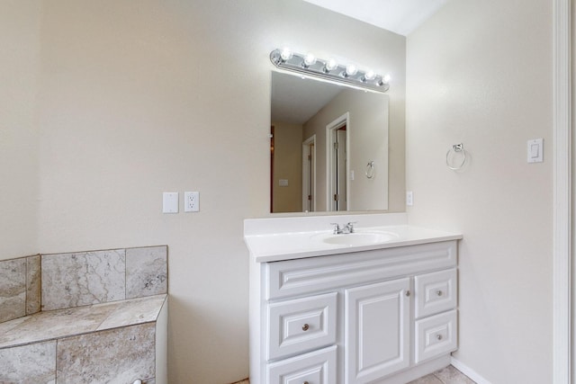 bathroom with vanity and tile patterned floors