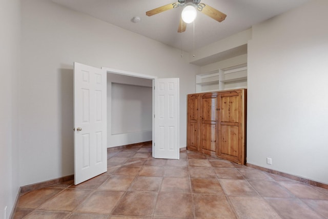 unfurnished bedroom with ceiling fan