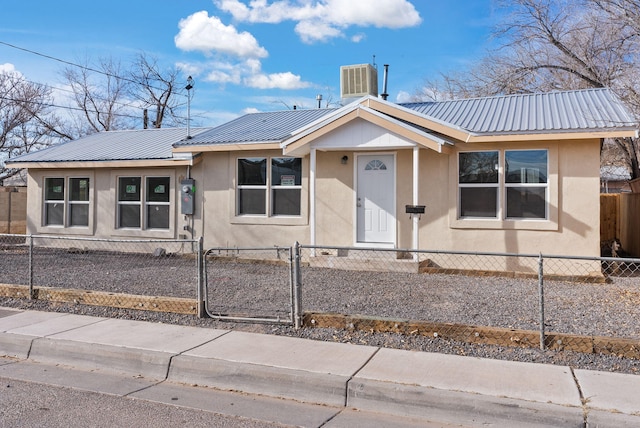 ranch-style house featuring central AC