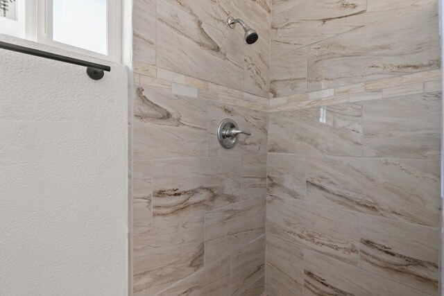 interior details with tiled shower