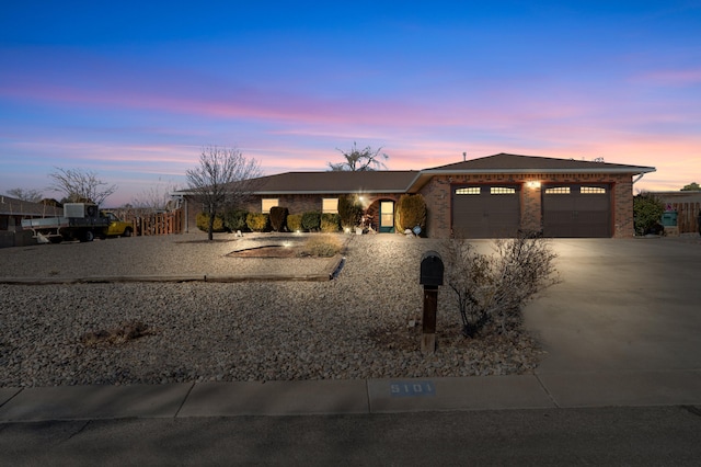 view of front of home with a garage