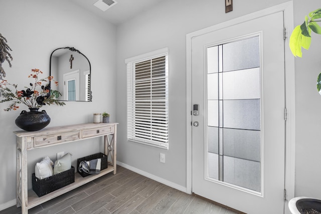 foyer with hardwood / wood-style floors