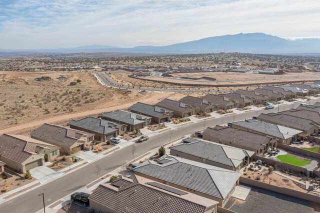 aerial view with a mountain view