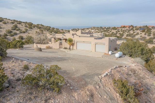 exterior space featuring a garage