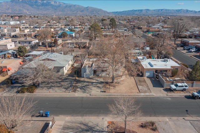 aerial view with a mountain view