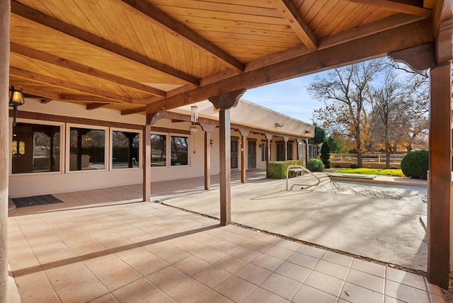 view of patio / terrace with an empty pool