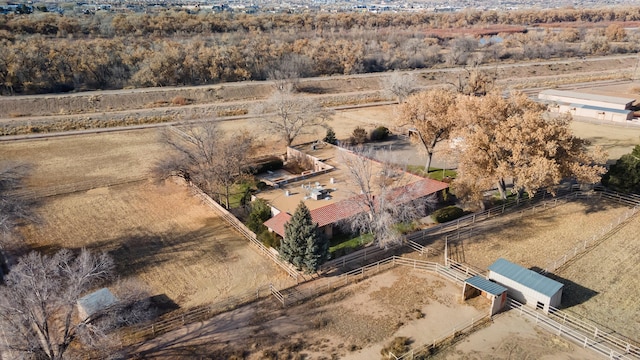 aerial view with a rural view