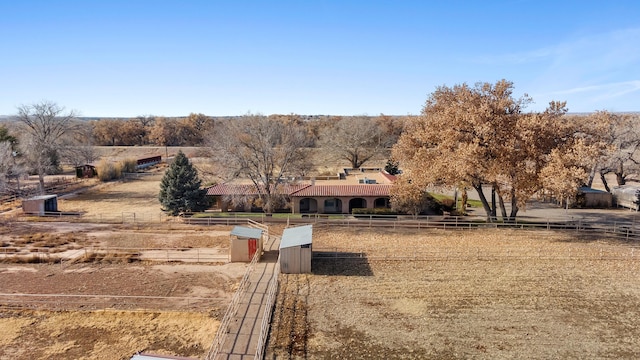 exterior space featuring a rural view