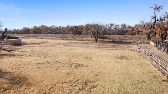 view of yard with a rural view