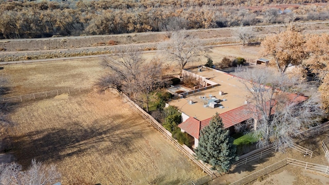 aerial view featuring a rural view