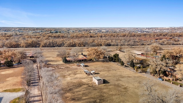 bird's eye view featuring a rural view