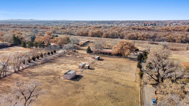 drone / aerial view with a rural view