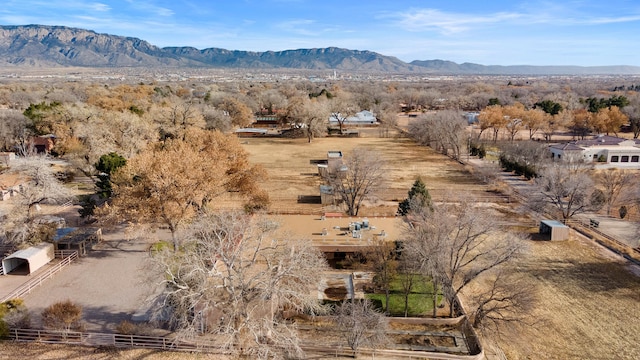 exterior space featuring a mountain view and a rural view