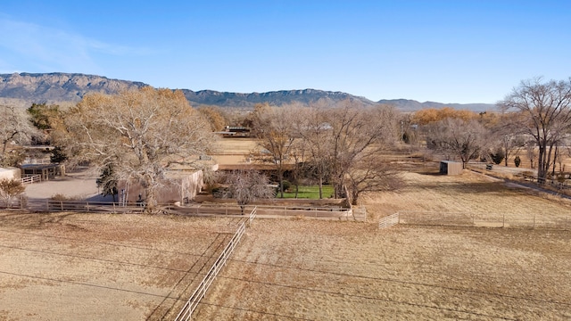 exterior space with a rural view