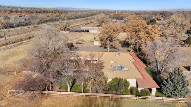 birds eye view of property featuring a rural view