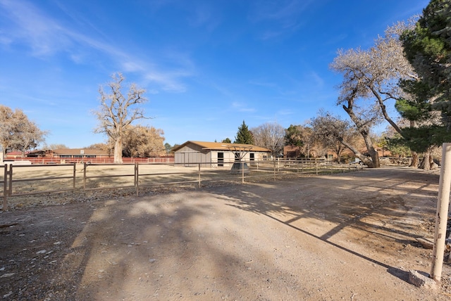 view of street with a rural view