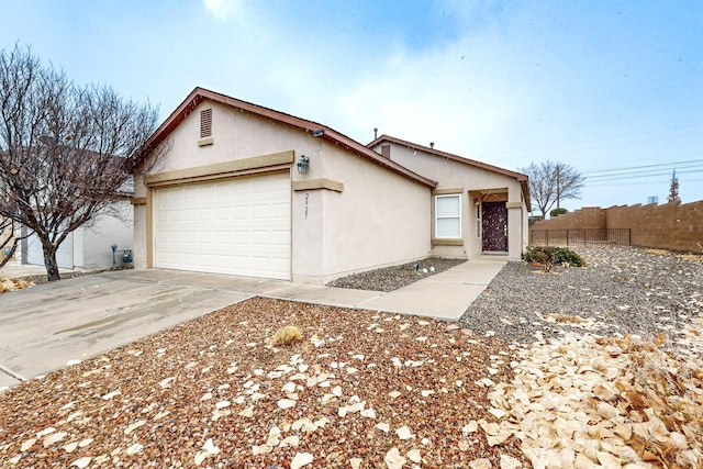 ranch-style home with a garage