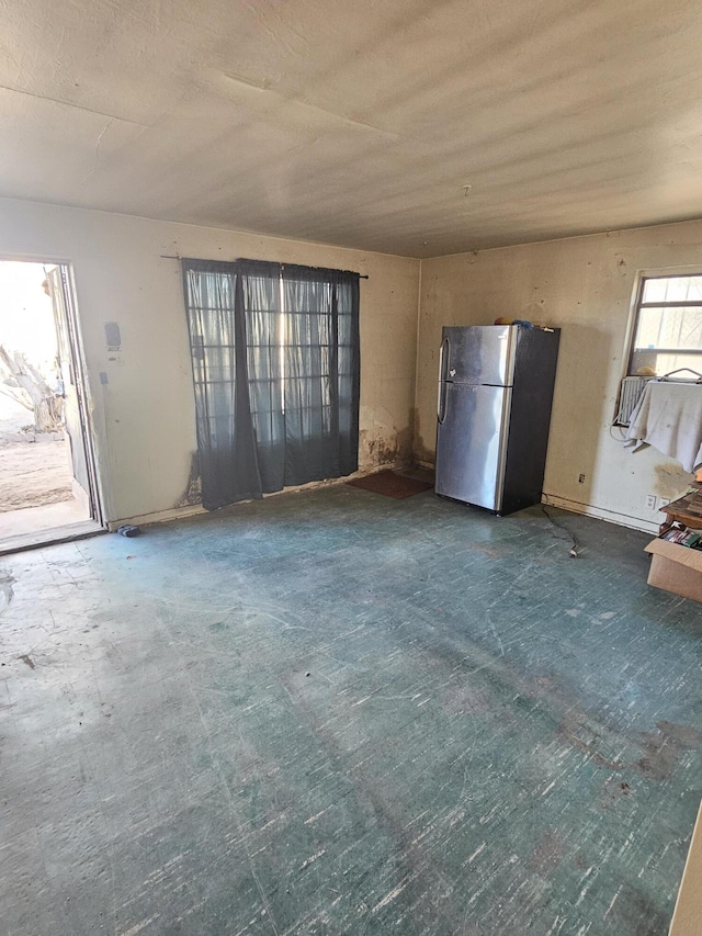 kitchen with stainless steel fridge