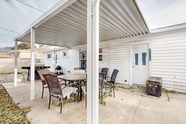 view of patio / terrace with a grill