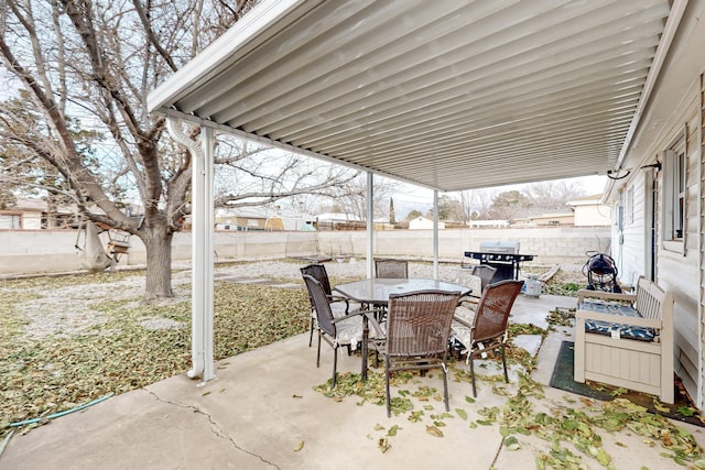 view of patio with area for grilling