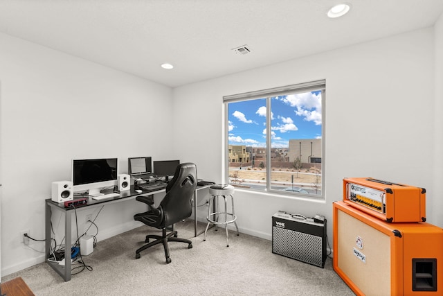 home office featuring carpet