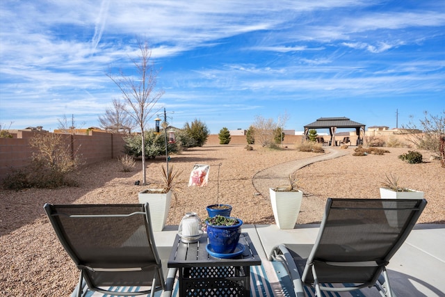 view of patio with a gazebo