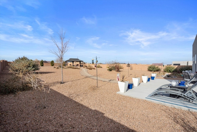 view of yard with a gazebo