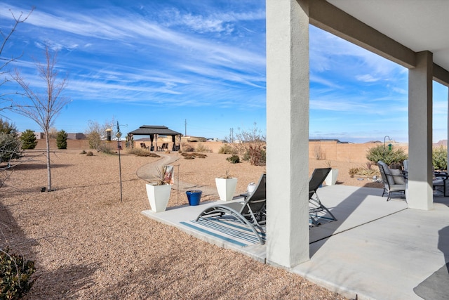 view of patio with a gazebo