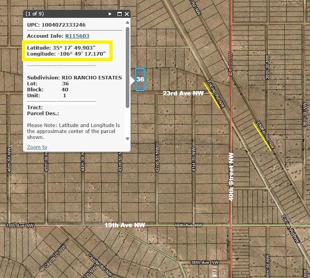 LOT36 23rd Ave NW, Rio Rancho NM, 87144 land for sale