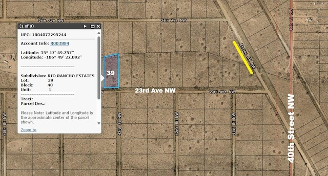 LOT39 23rd Ave NW, Rio Rancho NM, 87144 land for sale