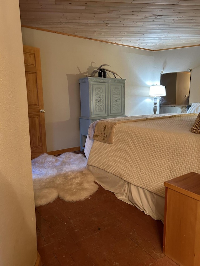 unfurnished bedroom featuring wood ceiling