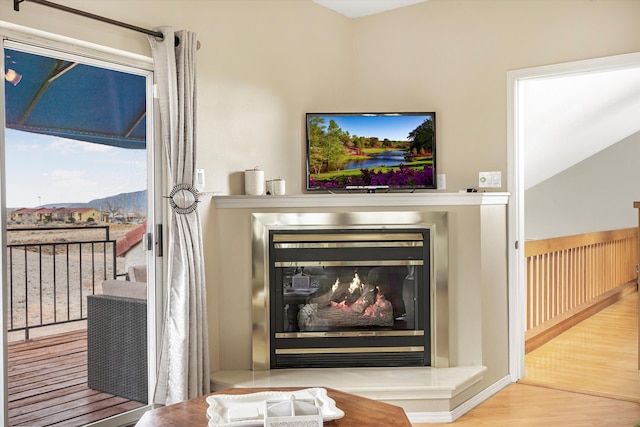 interior space with hardwood / wood-style floors