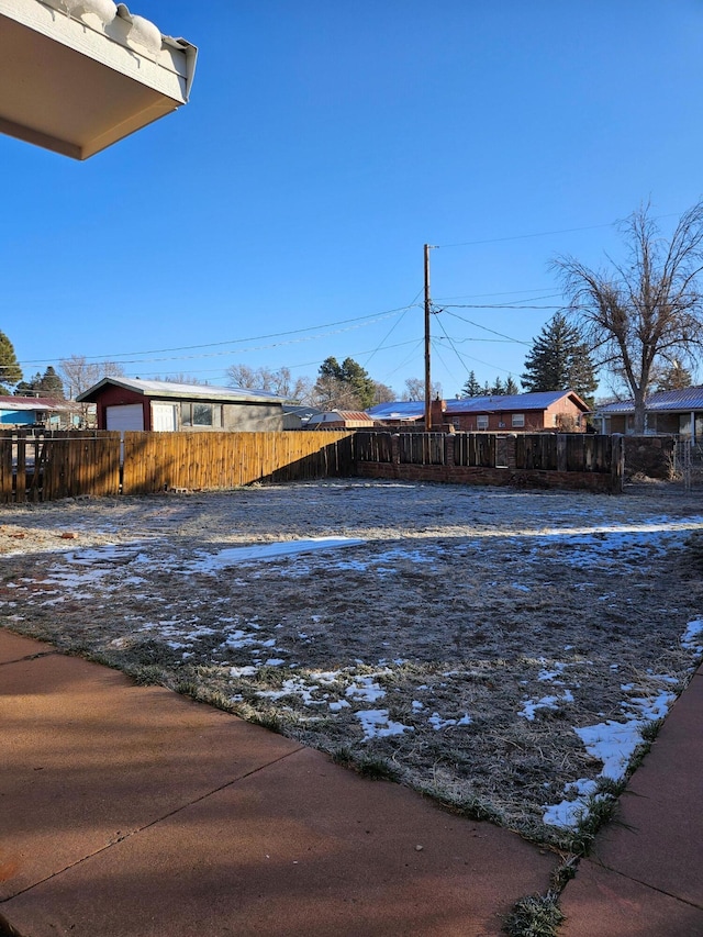 view of yard featuring fence