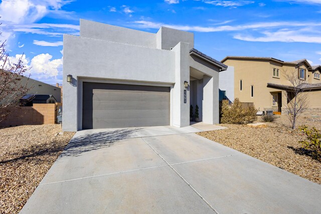 adobe home with a garage