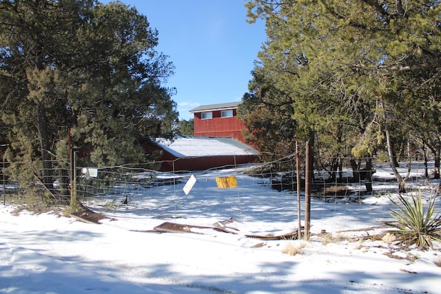 view of snowy yard